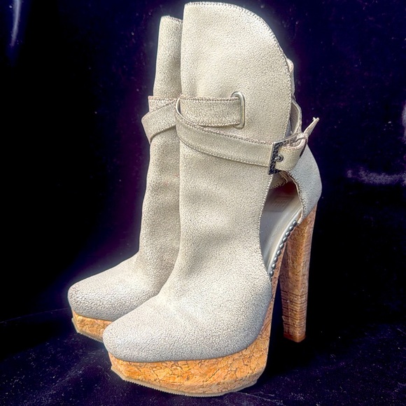 HERVE LEGER LUXURY LEATHER STRAPPY HIGH HEEL ANKLE BOOTS/ BOOTIES-9- 🍁🔥 - Picture 2 of 14